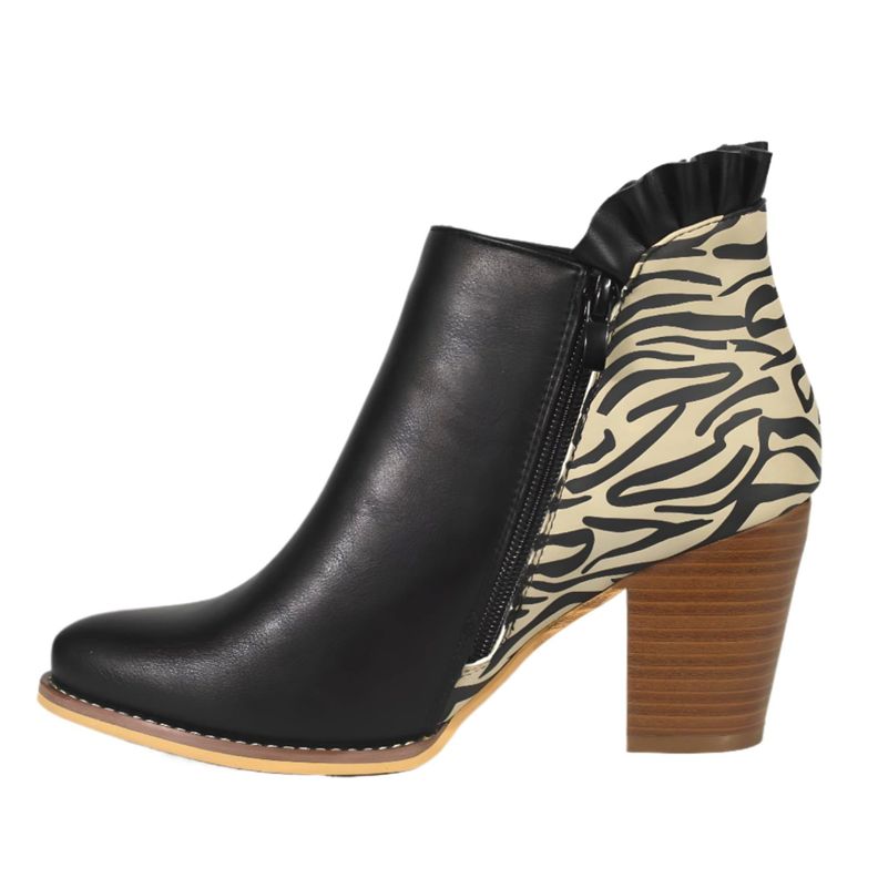 Botin Mujer Print Taco Medio 16 Yassne Negro-3
