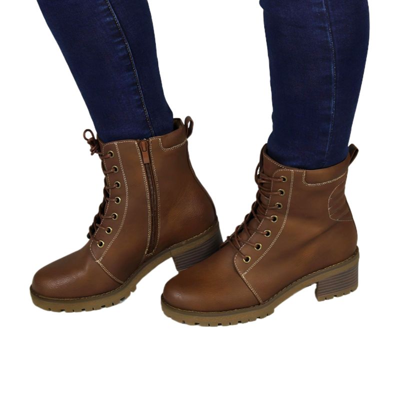 Botin de Mujer Taco Bajo 02 Yassne Café-0