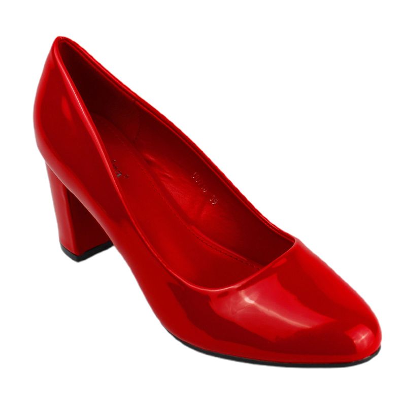 Zapato vestir taco cuadrado para Mujer u71 Yassne Rojo-1
