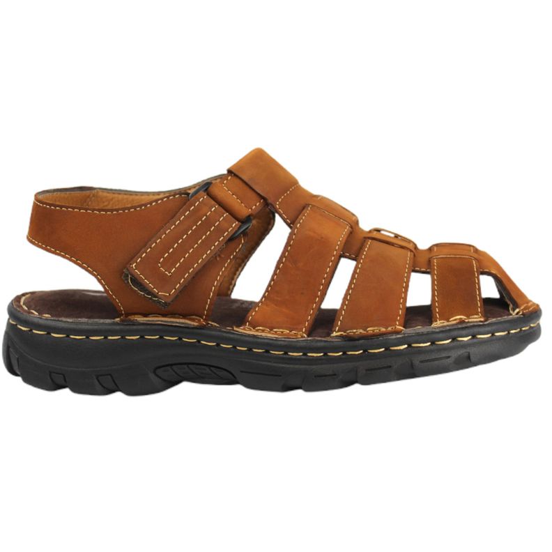 Sandalia Cuero Hombre 227 Marron-0
