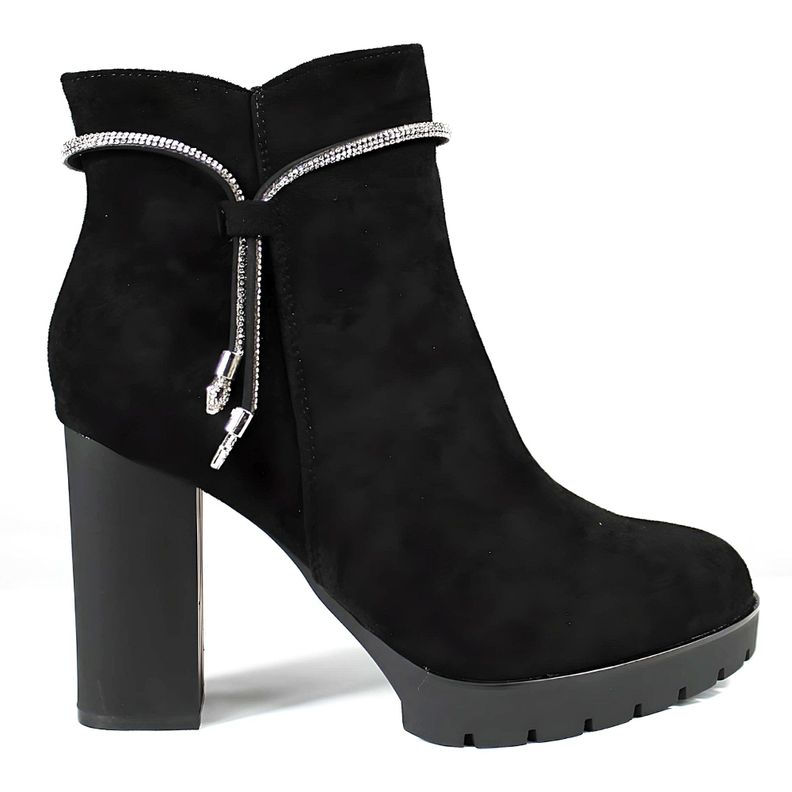 Botin Mujer Taco Alto Gamuza 08 Yassne Negro-0