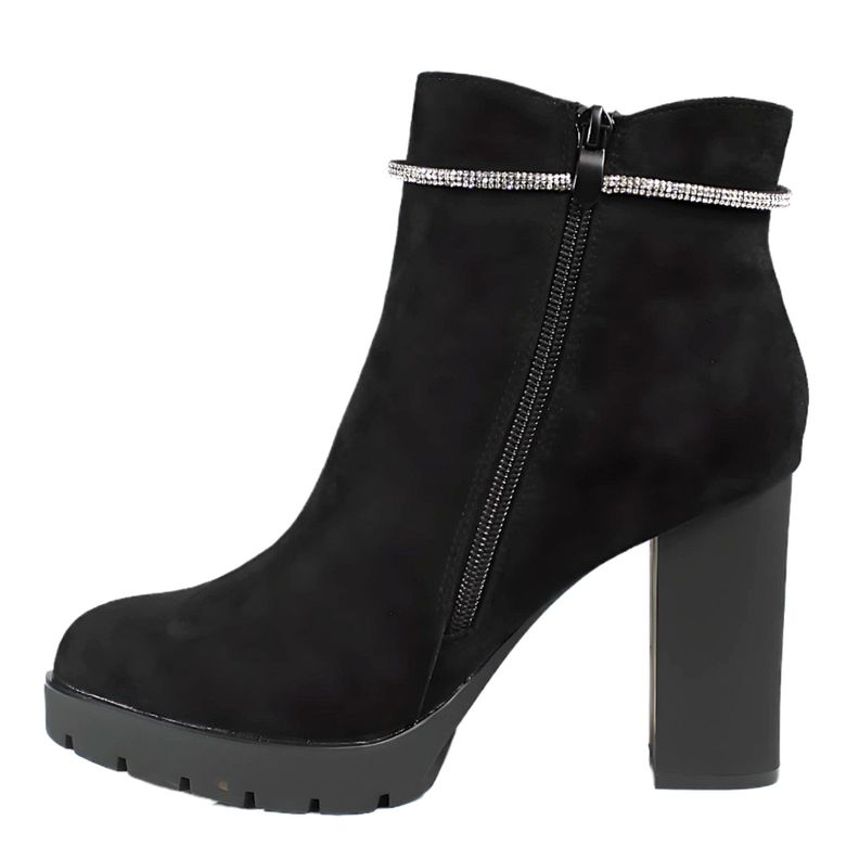 Botin Mujer Taco Alto Gamuza 08 Yassne Negro-3