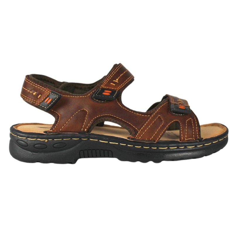 Sandalia Cuero Hombre 411 Marron-0