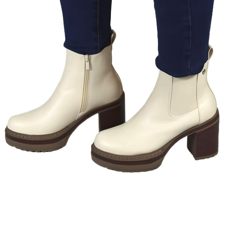 Botin de Mujer Taco Cuadrado 17 Yassne Café-0