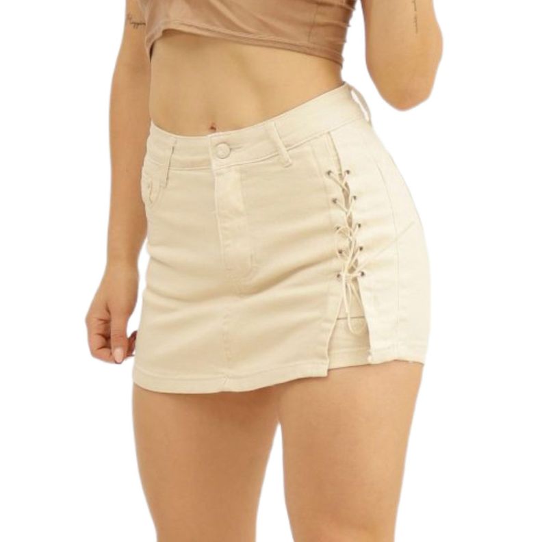 Falda Short de Mujer Beige 97 Yassne-3