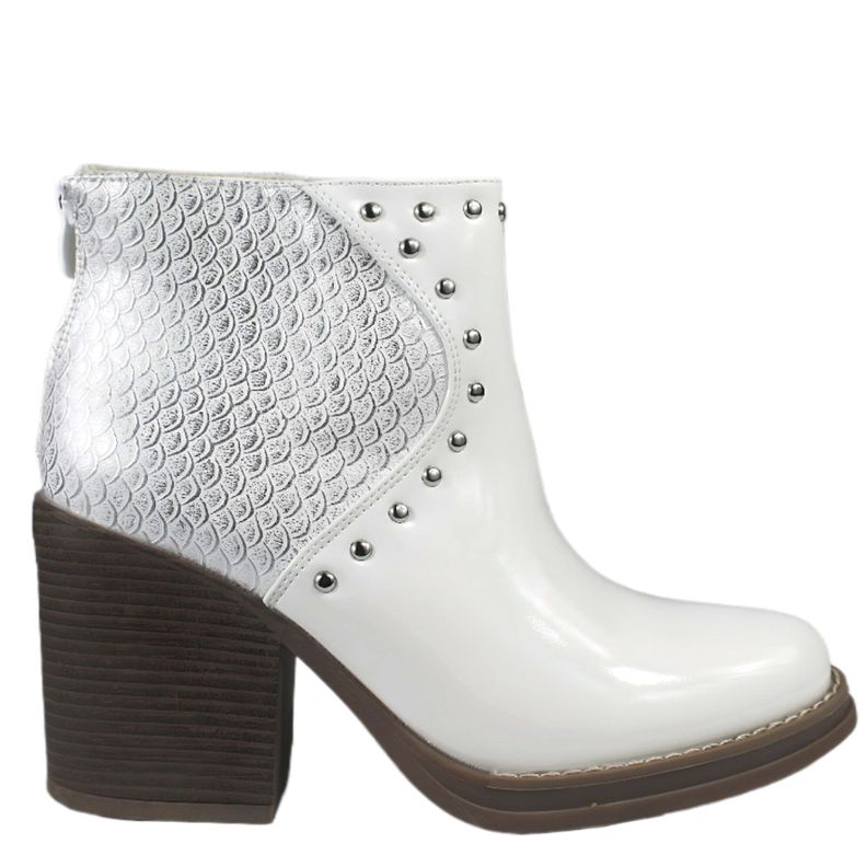 Botin Mujer Taco Alto Escamas 69 Yassne Blanco-0