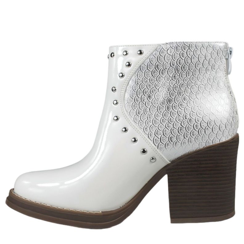Botin Mujer Taco Alto Escamas 69 Yassne Blanco-2