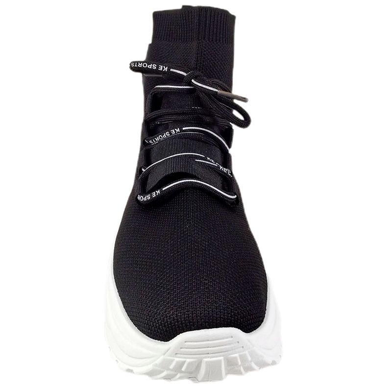 Zapatilla Urbana Caña Alta de Mujer Con Plataforma Negro-2