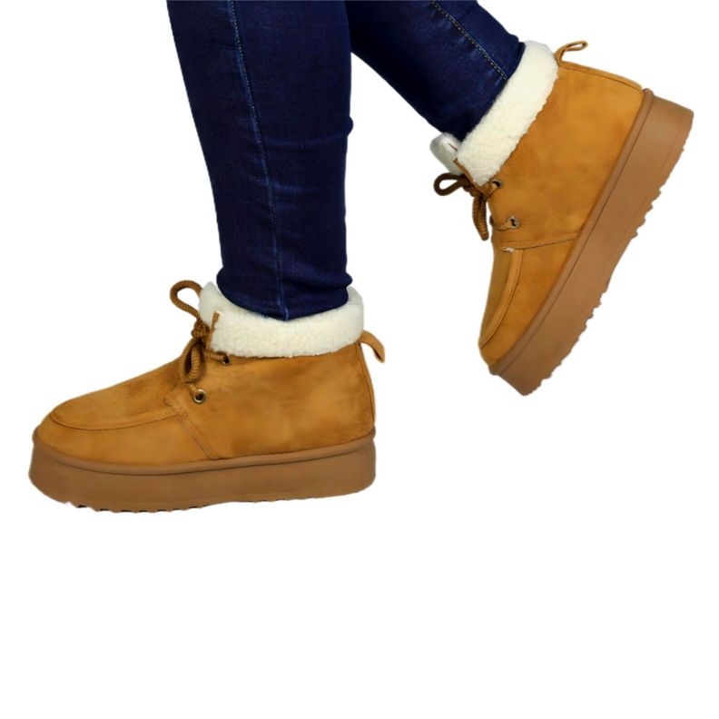 Pantubotas Cordones Chiporro Mujer 17 Yassne Café Claro-1
