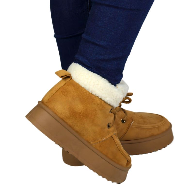 Pantubotas Cordones Chiporro Mujer 17 Yassne Café Claro-3