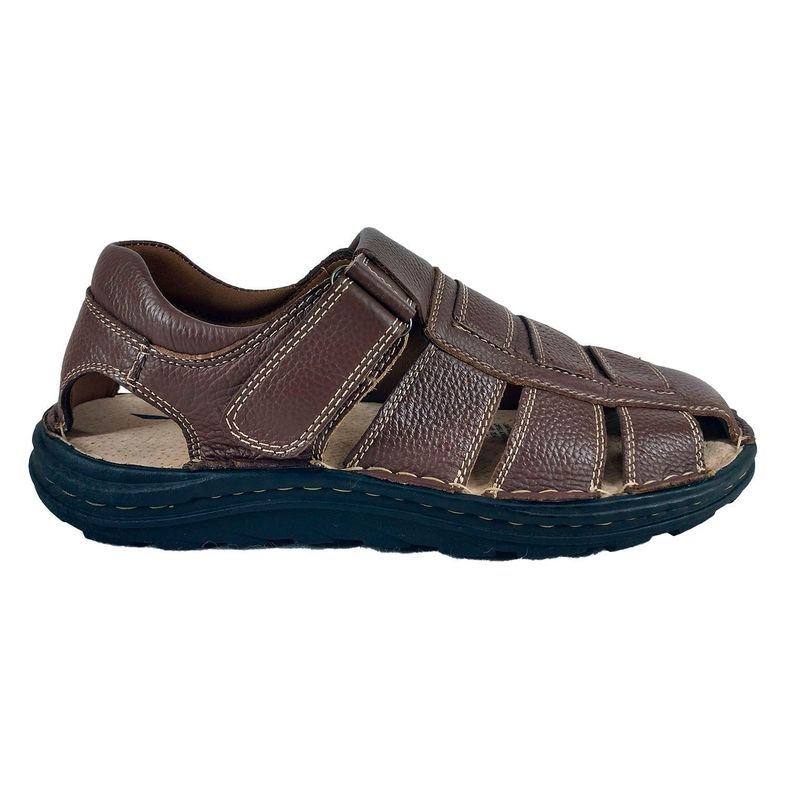 Sandalia Marron de Cuero Hombre -0