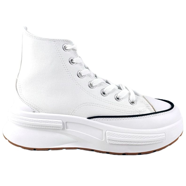Zapatilla Urbana Cana Alta de Mujer Con Plataforma J25 Blanco