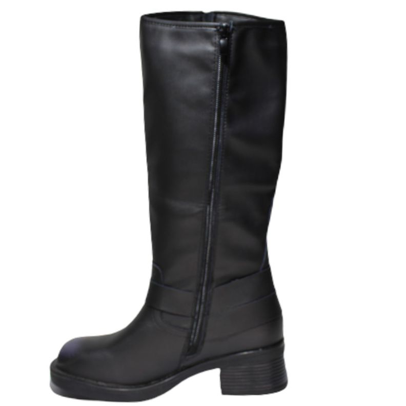 Botas de tacón medio hasta la rodilla para mujer con plataforma y hebilla Yassne-3