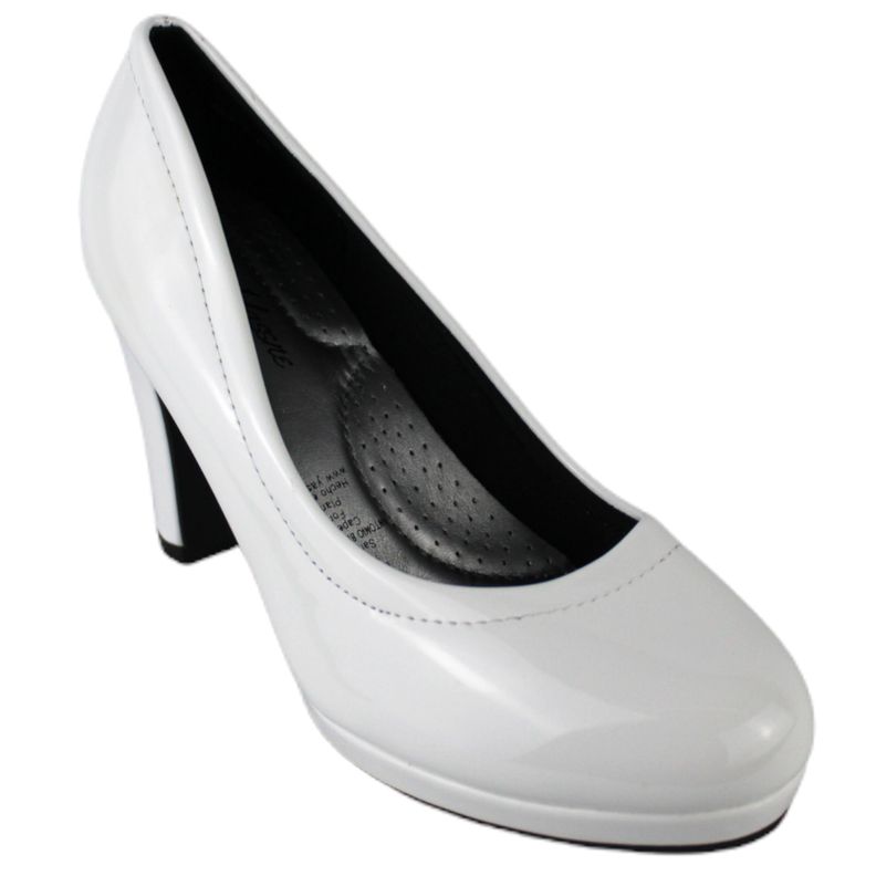 Zapato de fiesta mujer taco alto 45 Yassne Blanco-1