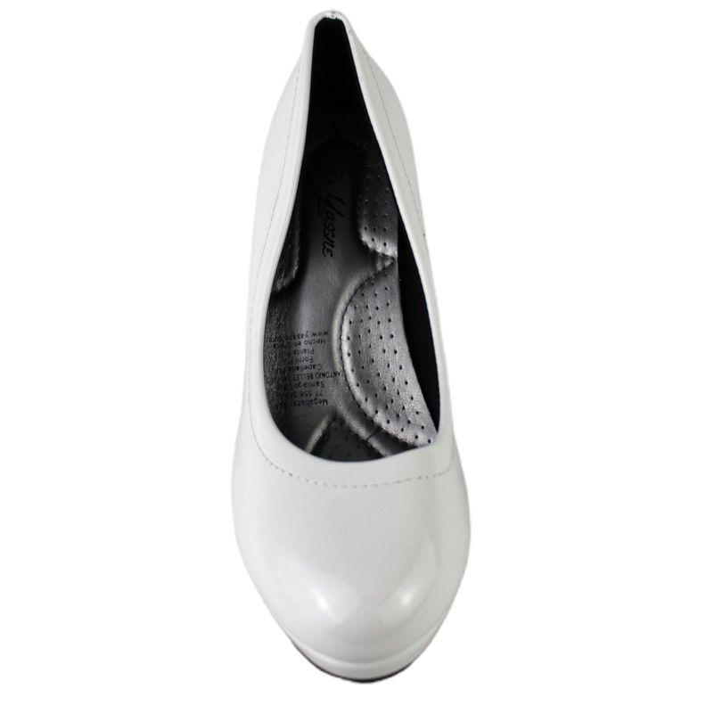 Zapato de fiesta mujer taco alto 45 Yassne Blanco-3
