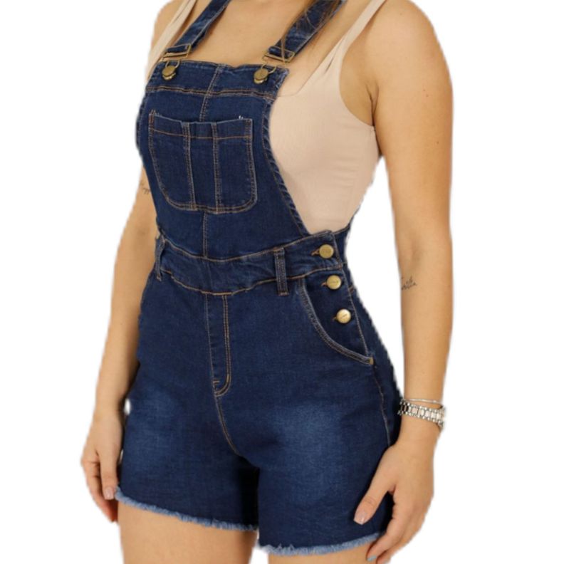 Jardinera short de jeans para mujer 35 Yassne-2