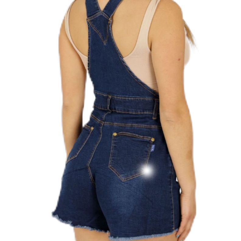 Jardinera short de jeans para mujer 35 Yassne-3