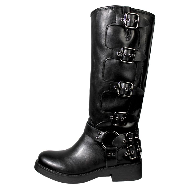 Bota Biker Hebillas Mujer Q12 Yassne-0