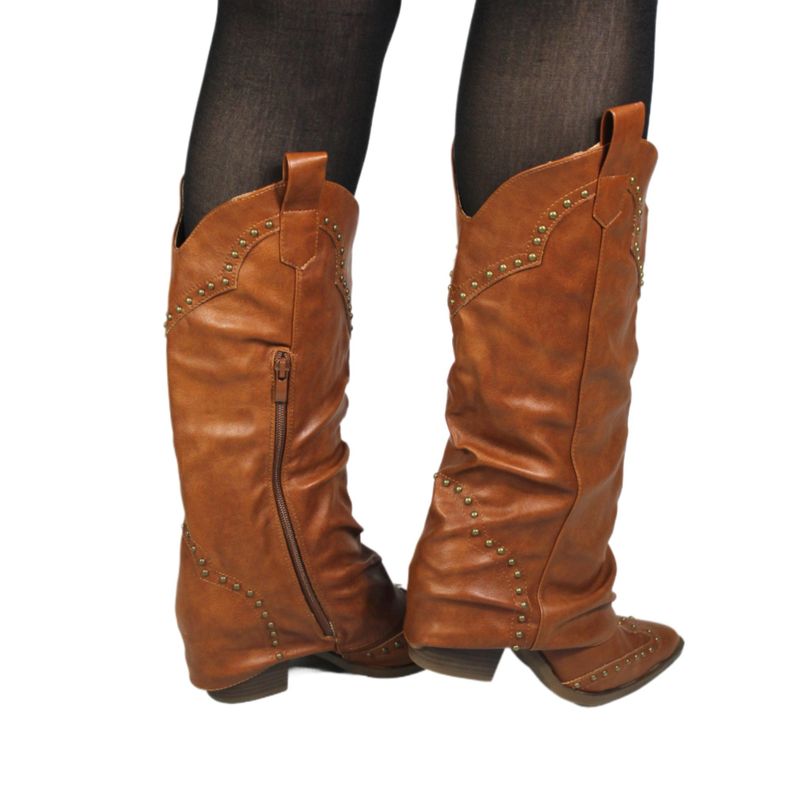 Bota Vaquera Taco Bajo 92 Yassne Café Claro-2