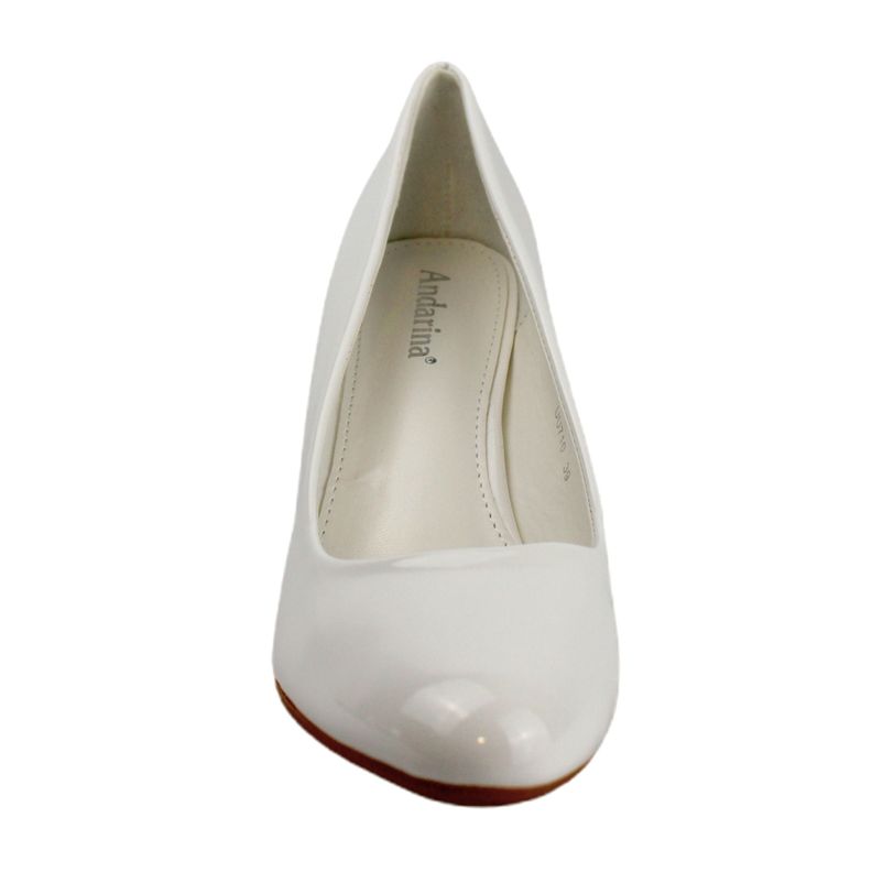 Zapato vestir taco cuadrado para Mujer u71 Yassne Blanco-3