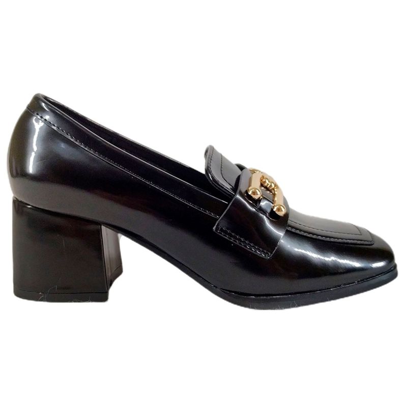 Mocasin de Mujer Taco medio Negro 36
