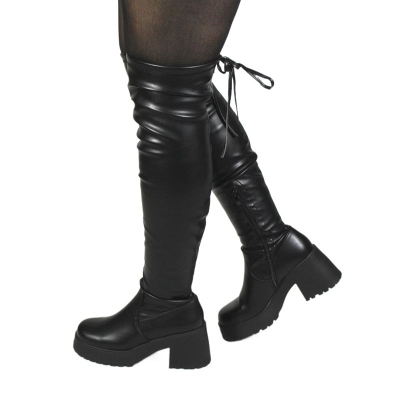 Bota Larga Mujer Ecocuero 27 Yassne Negro-2