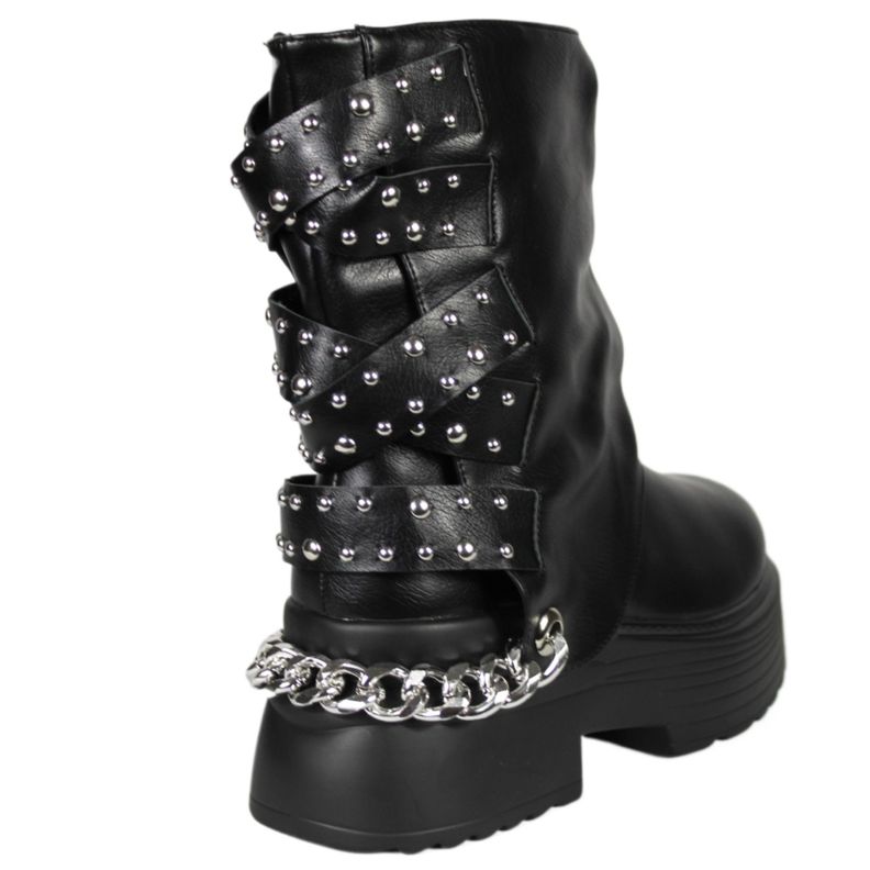 Bota Mujer Biker Tachas 18 Yassne Negro-3