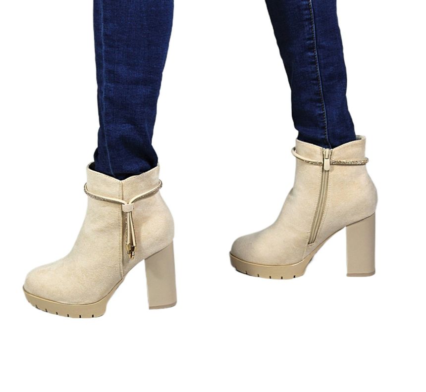 Botin Mujer Taco Alto Gamuza 08 Yassne Beige-1