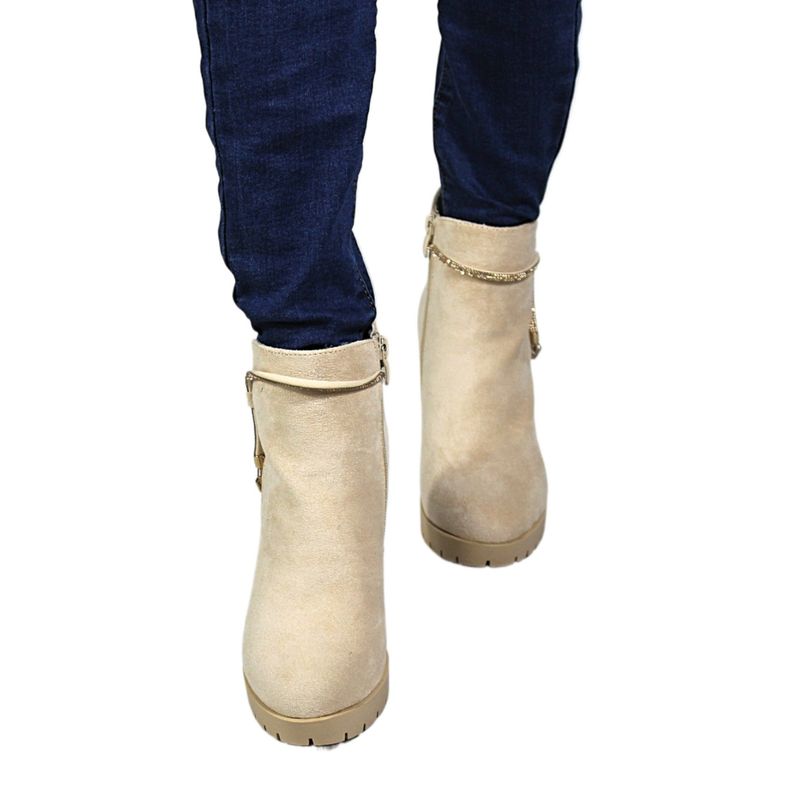 Botin Mujer Taco Alto Gamuza 08 Yassne Beige-2