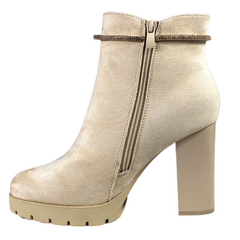 Botin Mujer Taco Alto Gamuza 08 Yassne Beige-3