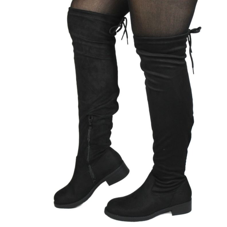 Bota Larga Gamuza Mujer 32 Yassne Negro-1