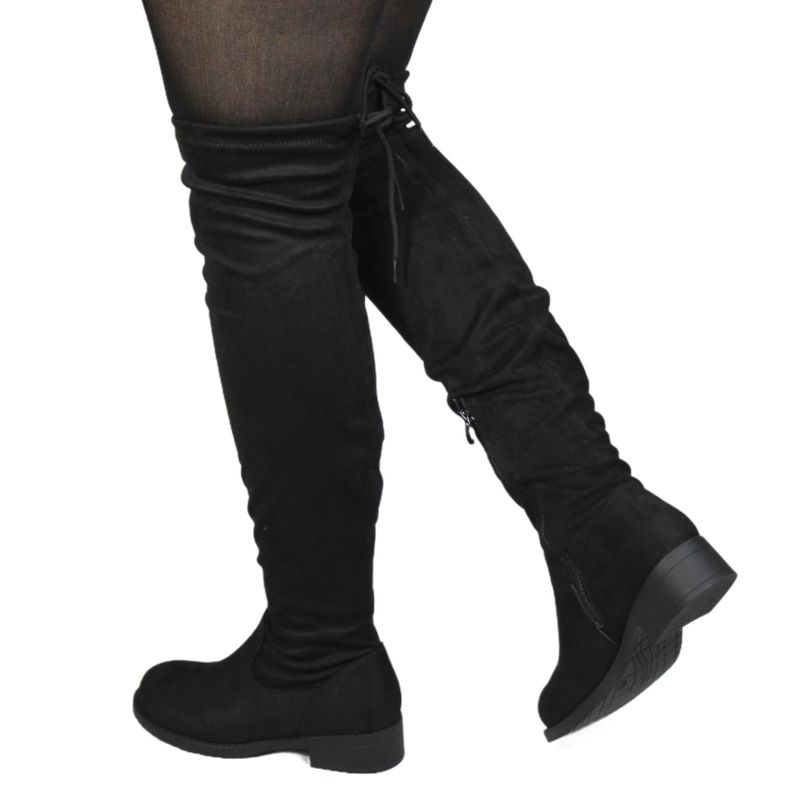 Bota Larga Gamuza Mujer 32 Yassne Negro-2