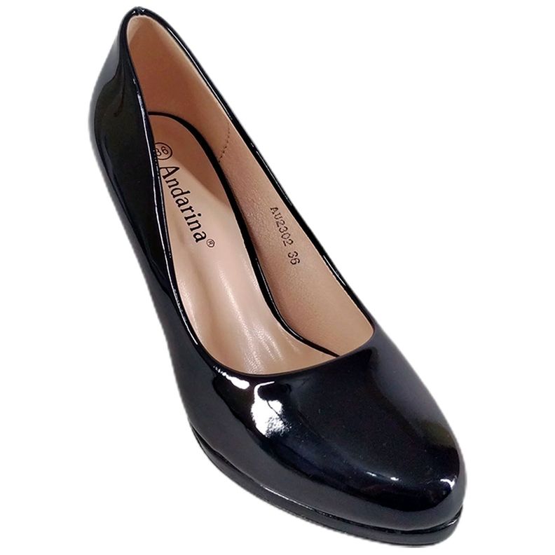 Zapato Charol Formal de Mujer Taco Alto AU2-1
