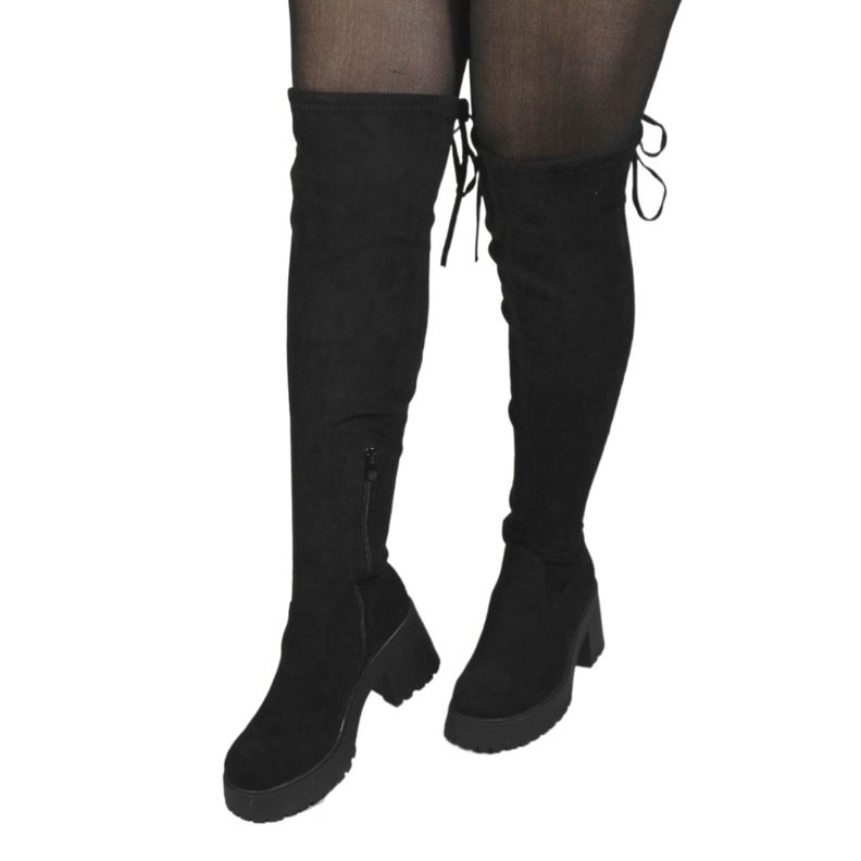Bota Larga Mujer Gamuza 27 Yassne Negro-2