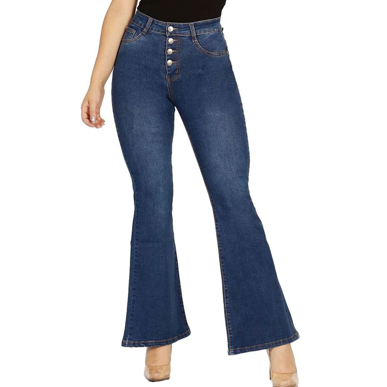 Jeans De Mujer Tiro Alto Flare Yassne J24-2