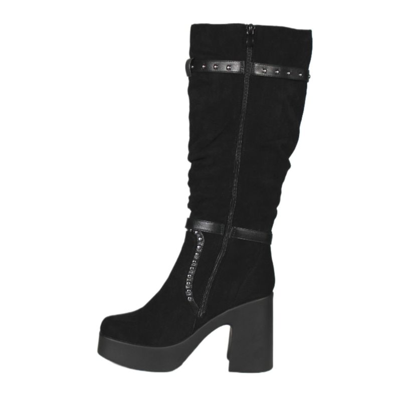Bota Alta Gamuza Mujer 13 Yassne Negro-3