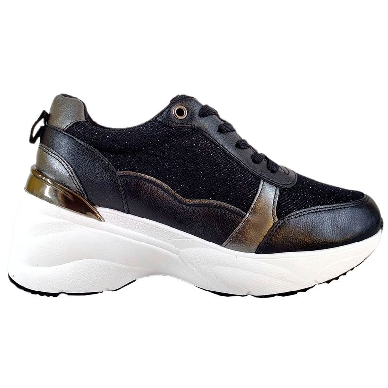 Zapatilla Urbana de Mujer Con Plataforma PG8 Negro-0