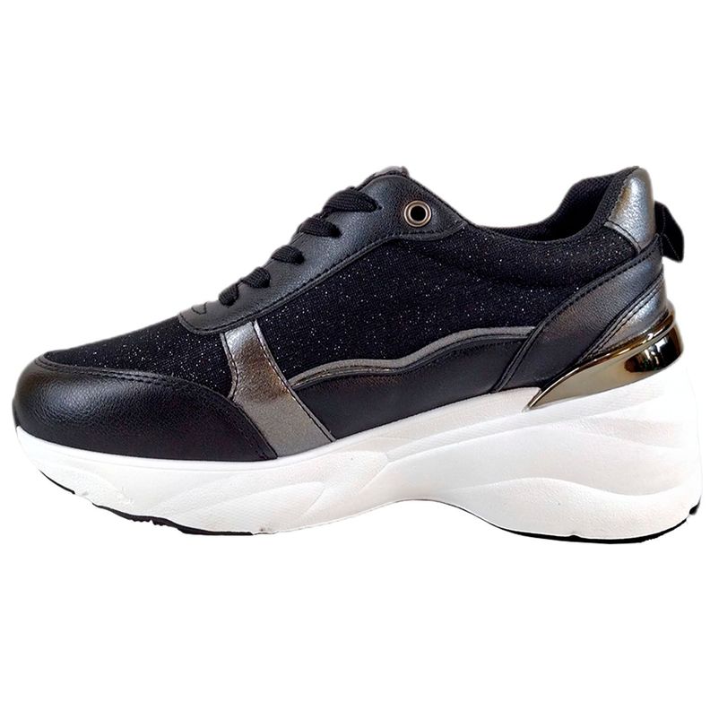 Zapatilla Urbana de Mujer Con Plataforma PG8 Negro-3
