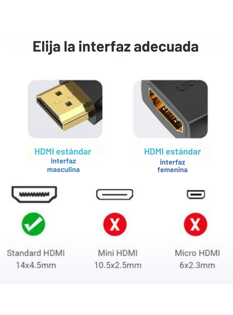 Adaptador Hdmi 2.0 Macho A Hembra 90 Grados Vention Premium-5