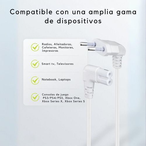 Cable De Poder Tv 5m Premium Smart Tv Corriente Tipo8-1