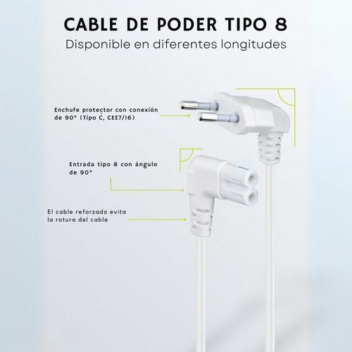Cable De Poder Tv 5m Premium Smart Tv Corriente Tipo8-3