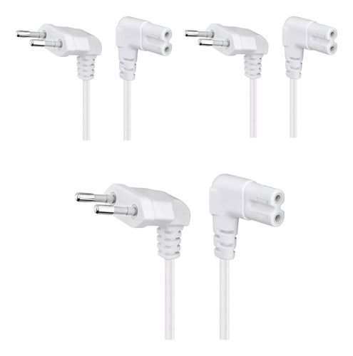 3cables De Poder Tv Blanco2m Premium Smarttv Corriente Tipo8 Blanco