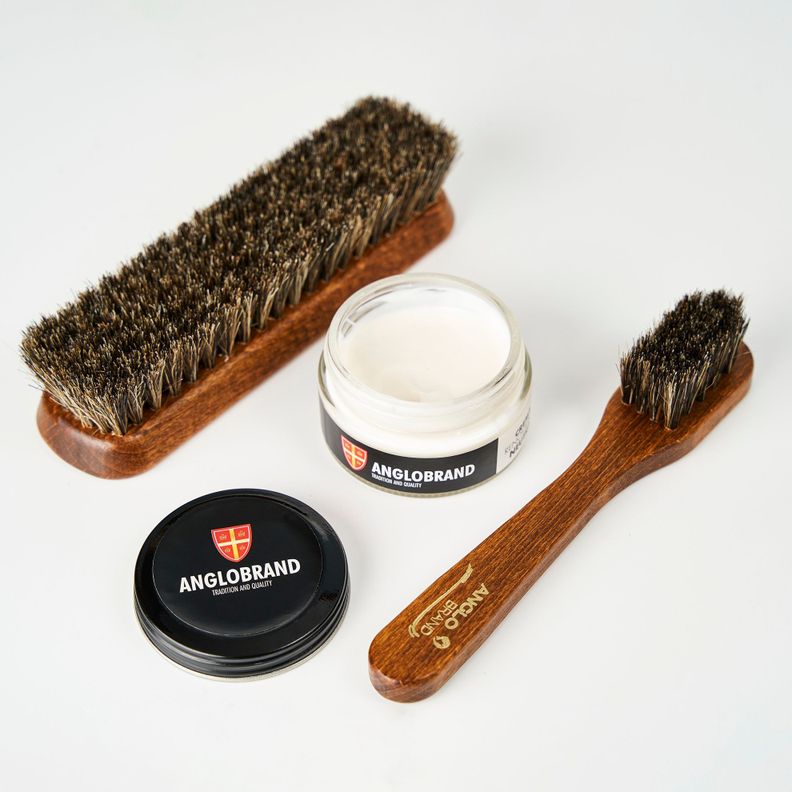 Crema Para Calzado Neutral + Escobillas aplicadora y brillo Anglobrand-0