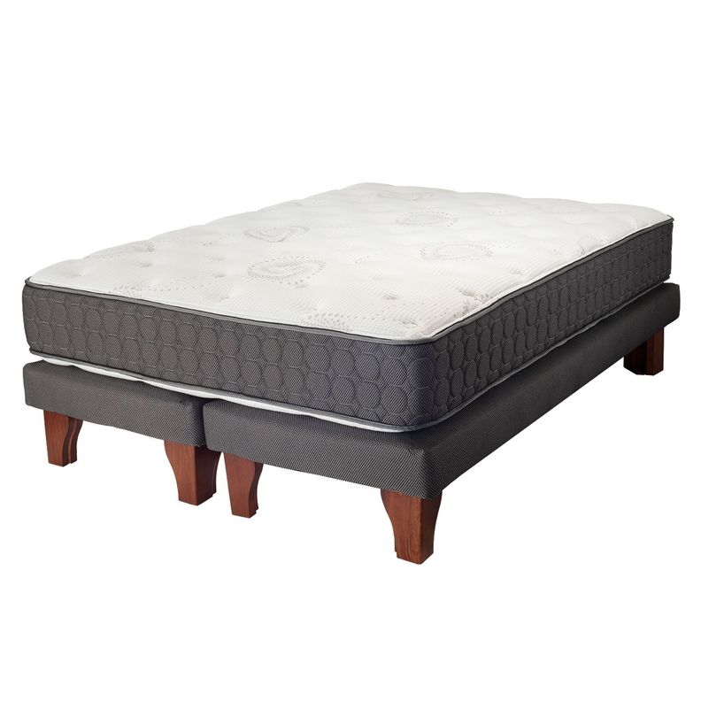 Cama Europea Nova Prime Dual Gris 2.0 Plazas Box-0