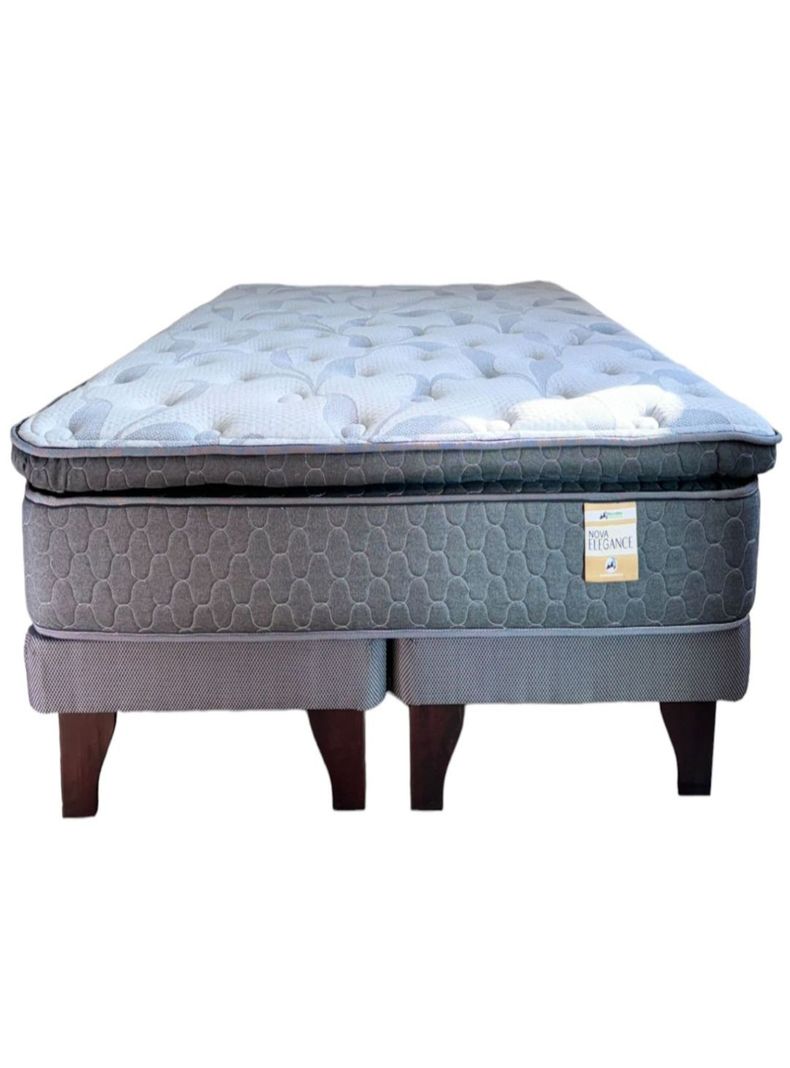 Cama Europea Elegance Gris King Box -0