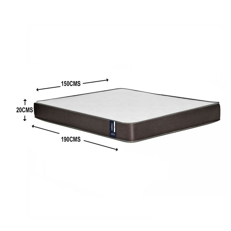 Colchon America 2 plazas Gris plazas 150x190x20 Cm-2