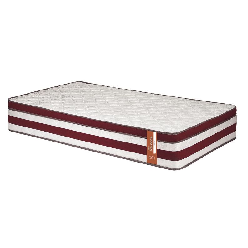 Colchon New Valdivia 1 plazas Burdeo 90x190x28 Cm-0