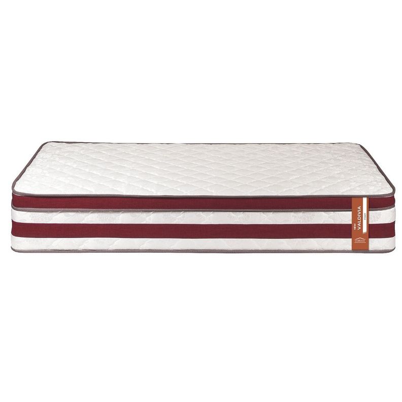 Colchon New Valdivia 1 plazas Burdeo 90x190x28 Cm-1