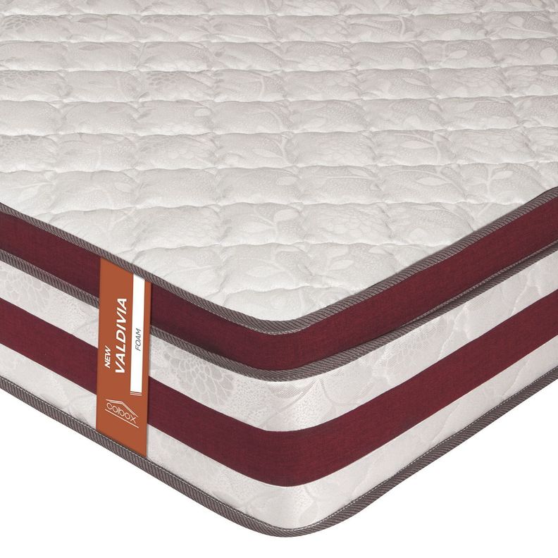 Colchon New Valdivia 1 plazas Burdeo 90x190x28 Cm-2