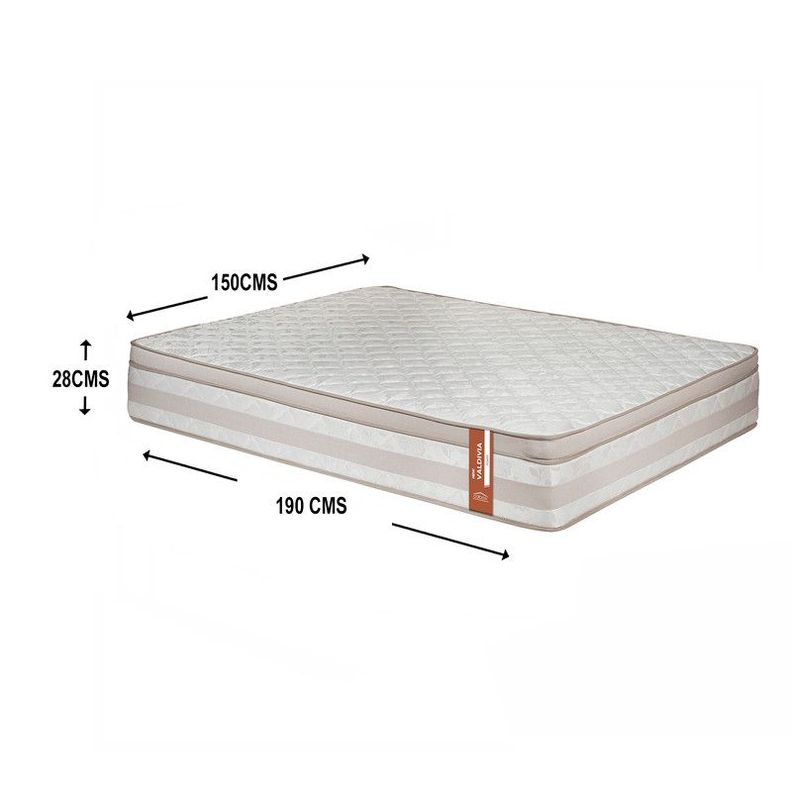 Colchon New Valdivia 2 plazas Beige 150x190x28 Cm-2